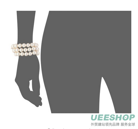 Simulated Cream Pearl 3-Row Silver Tone Stretch Bracelet