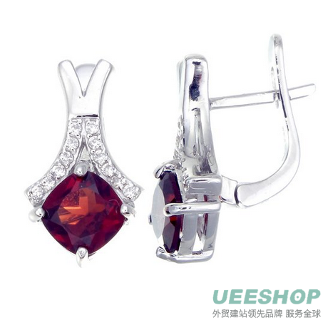 Sterling Silver Cushion Cut Gemstone Earrings (1.30 CT)