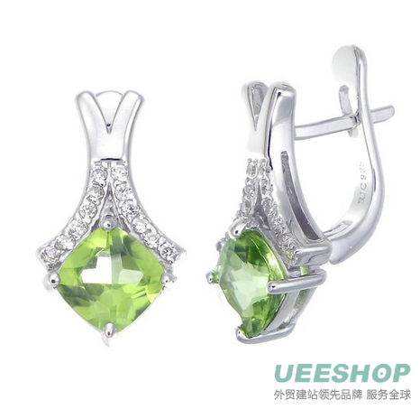 Sterling Silver Cushion Cut Gemstone Earrings (1.30 CT)