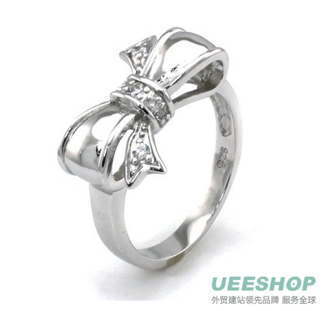 Sterling Silver Cubic Zirconia Infinity Bow Ring