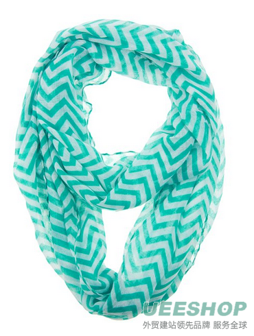 Cotton Cantina Soft Chevron Sheer Infinity Scarf in Contrasting Colors