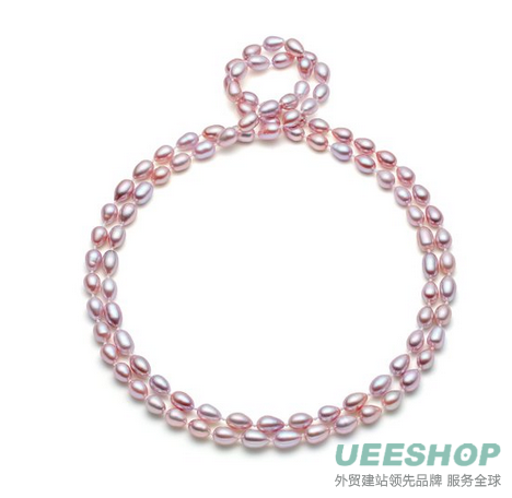 HinsonGayle AAA Handpicked 8.0-8.5mm Ultra-Luster Naturally Pink Round Cultured Freshwater Pearl Rope Necklace (48" Long Strand)