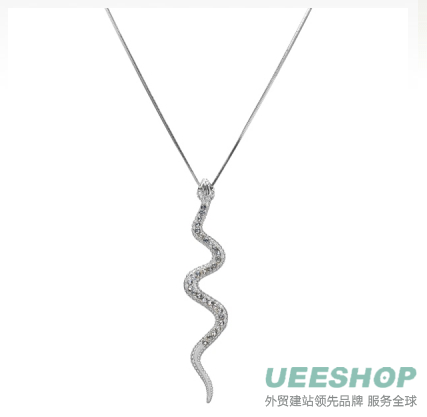 Lyndi's Pave snake Necklace - Silver