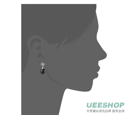 10k White Gold Created Blue Sapphire Briolette and Diamond Dangle Earrings